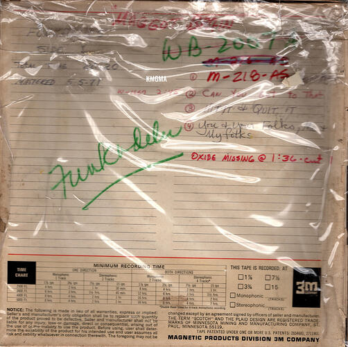 maggot brain mixdown reel